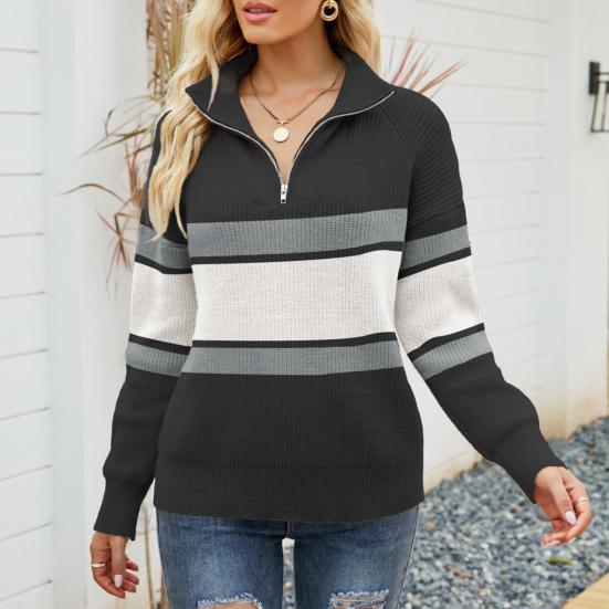 Nora – Classic Winter Sweater with Half-Zip