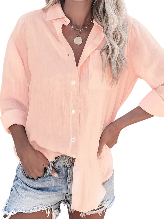 Celeste – Stylish Salmon-Coloured Women's Blouse