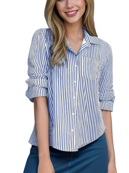 Lina – Women's Striped Button-Up Blouse