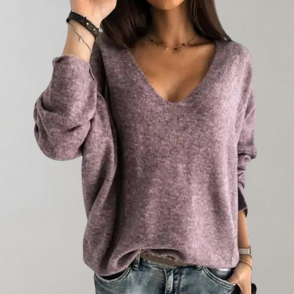 Sophie – Basic Women's V-Neck Sweater