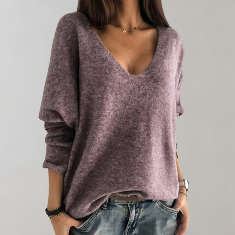 Sophie – Basic Women's V-Neck Sweater