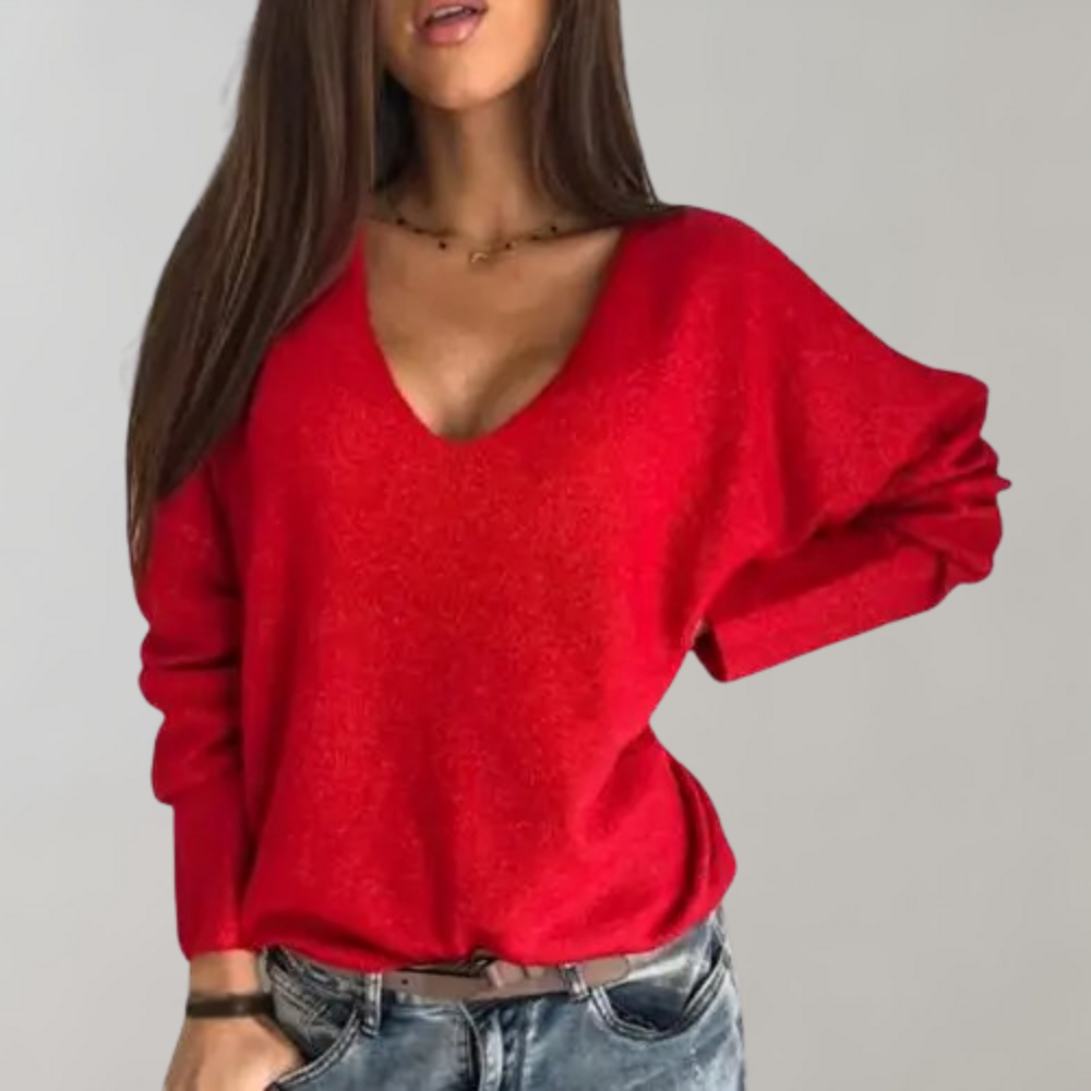 Sophie – Basic Women's V-Neck Sweater