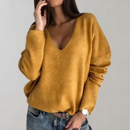 Sophie – Basic Women's V-Neck Sweater