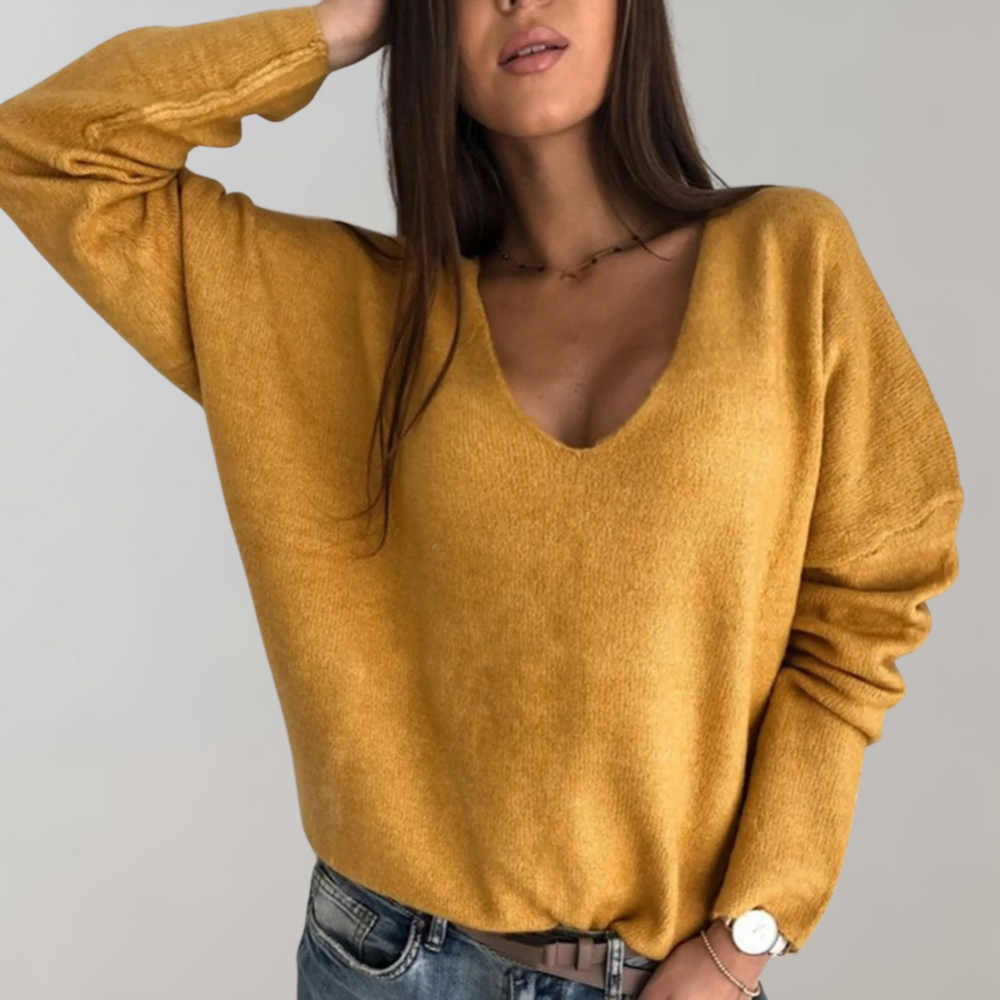 Sophie – Basic Women's V-Neck Sweater