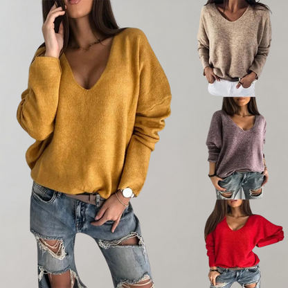 Sophie – Basic Women's V-Neck Sweater