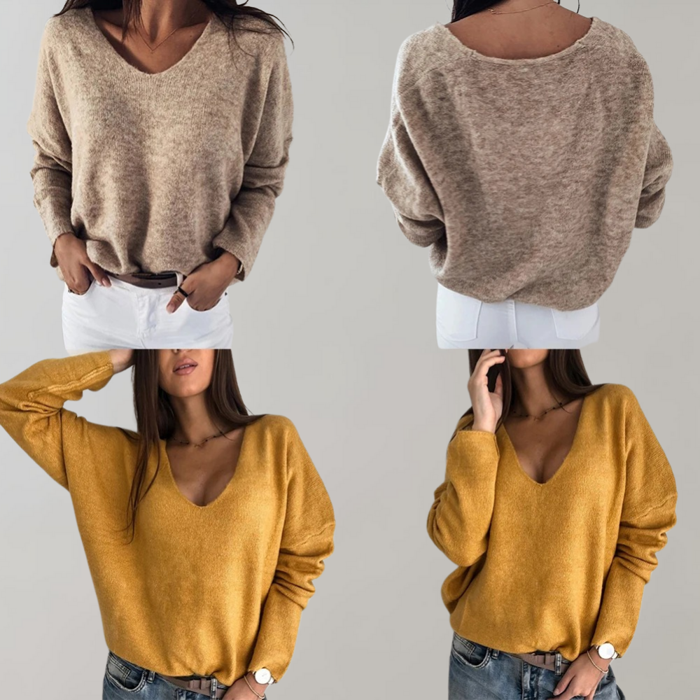 Sophie – Basic Women's V-Neck Sweater