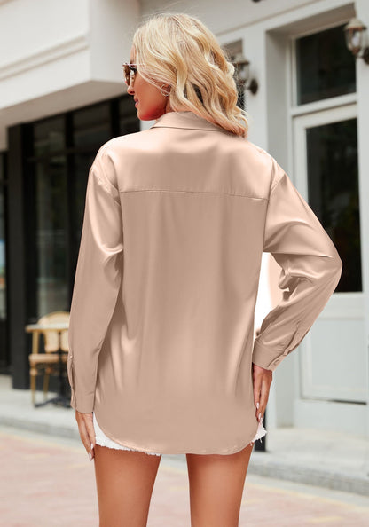 Sophia – Chic Satin Summer Blouse for Women