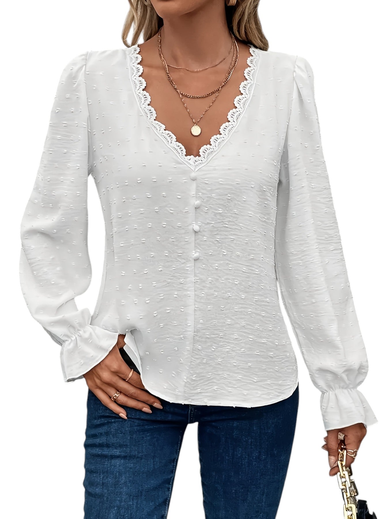 Mona – Elegant Women's Lace Shirt