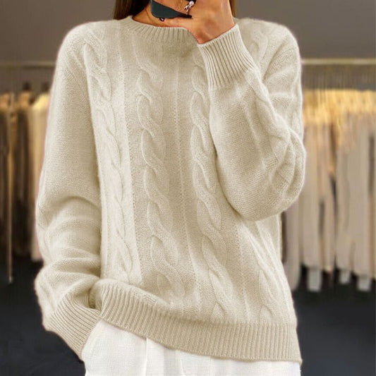 Elise – Fashionable Knitted Round Neck Sweater for Women